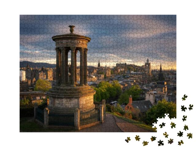 Puzzle 1000 Teile „Wunderschöne Abendstimmung über Edinburgh, Schottland“
