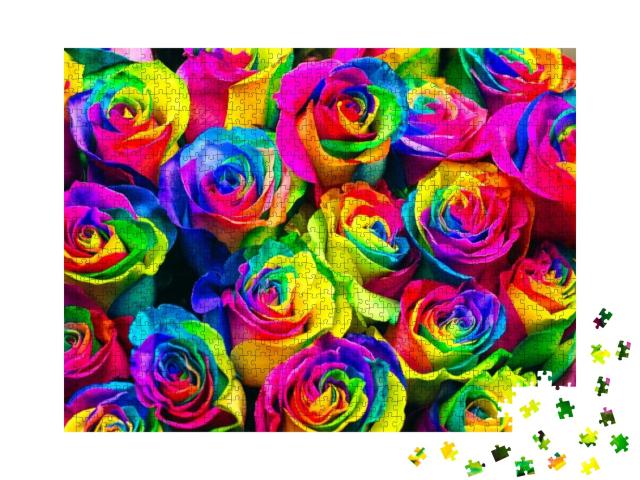 Puzzle 1000 Teile „Rainbow Roses“