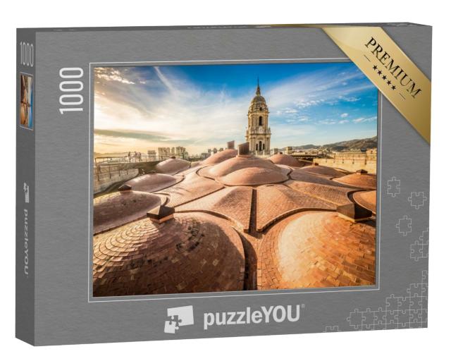 Puzzle 1000 Teile „Sonnenuntergang auf dem Dach der Kathedrale von Malaga, Spanien“
