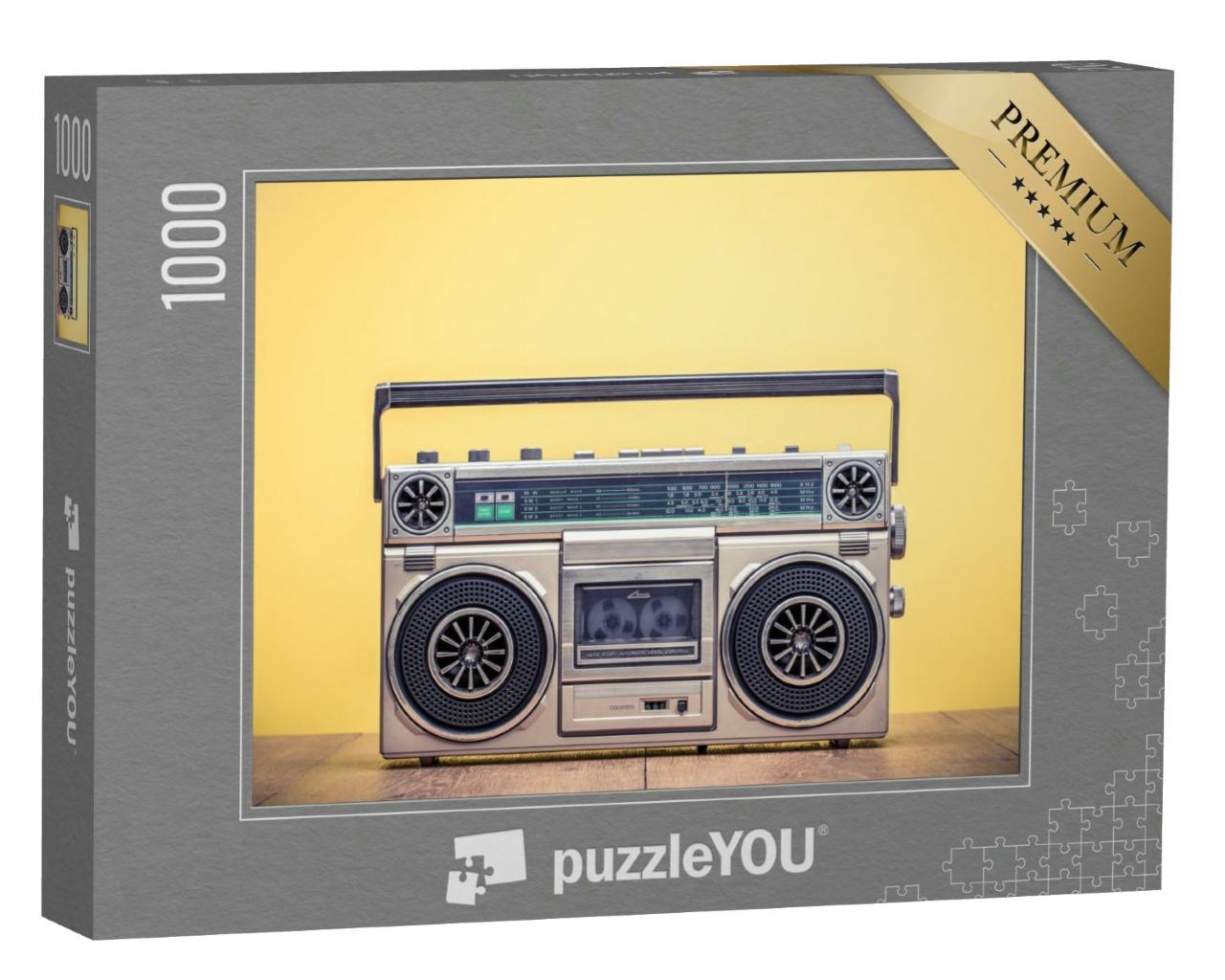 Puzzle 1000 Teile „Retro : Stereo Boombox aus den 80er Jahren“