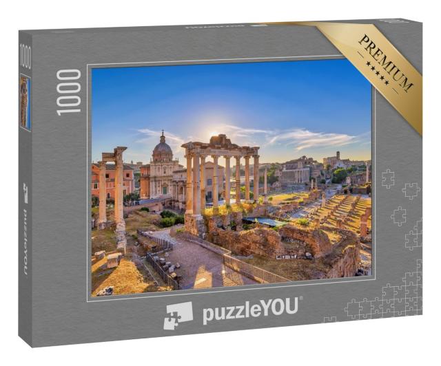 Puzzle 1000 Teile „Sonnenaufgang über Rom mit Forum Romanum“