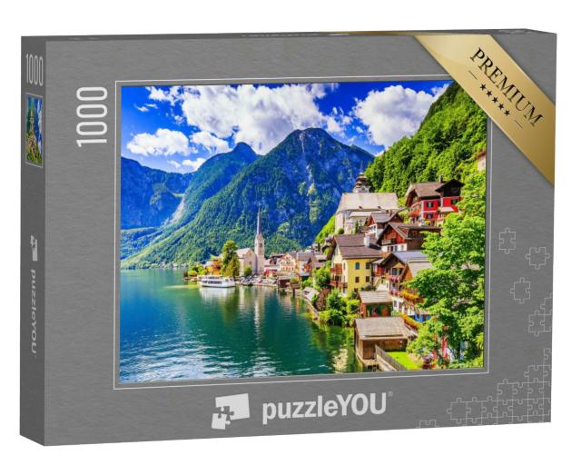 Puzzle 1000 Teile „Hallstatt, Österreich: Bergdorf in den Alpen“