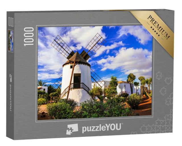 Puzzle 1000 Teile „Wahrzeichen von Fuerteventura: Windmühle bei Antigua, Spanien“