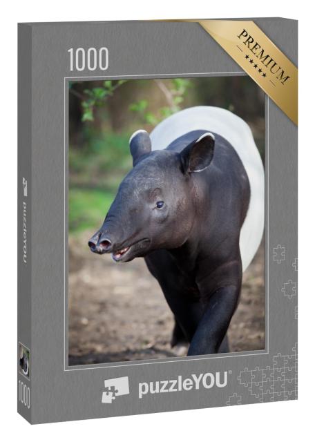 Puzzle 1000 Teile „Nahaufnahme Malaiischer Tapir“