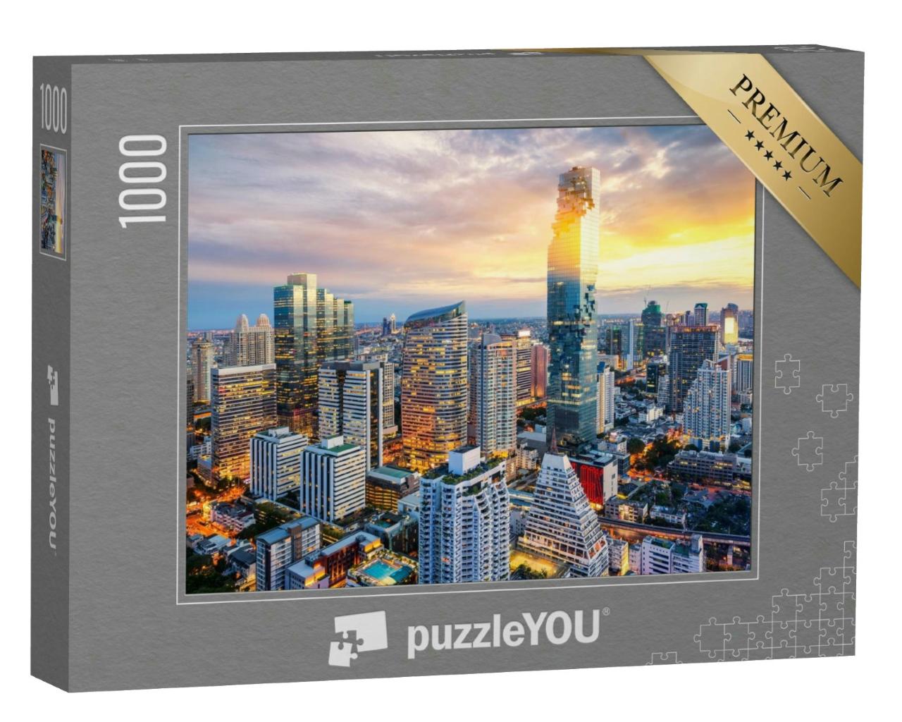 Puzzle 1000 Teile „Bangkok Stadt im Sonnenuntergang, Thailand“
