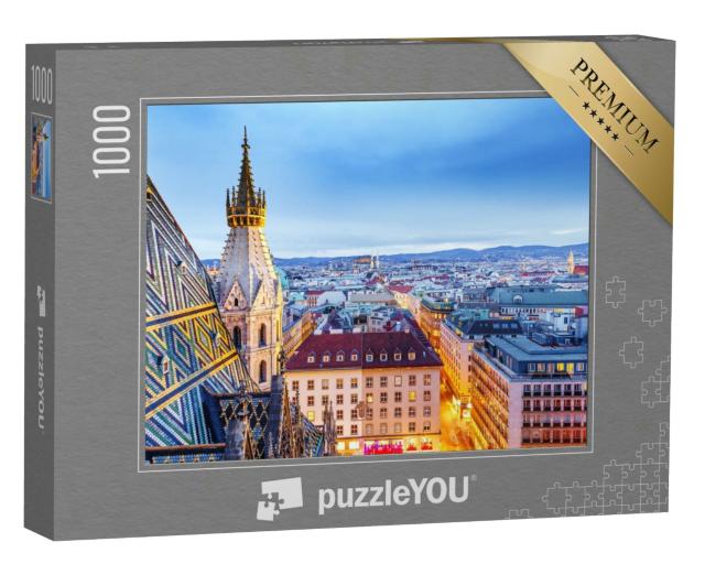 Puzzle 1000 Teile „Dämmerung über den Dächern von Wien“