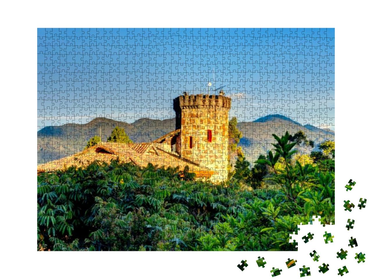 Puzzle 1000 Teile „Stadt bei prächtigem Sonnenuntergang: Bogota, Kolumbien“