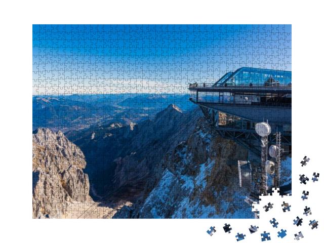 Puzzle 1000 Teile „Panorama der Zugspitze, der höchste Berg Deutschlands“