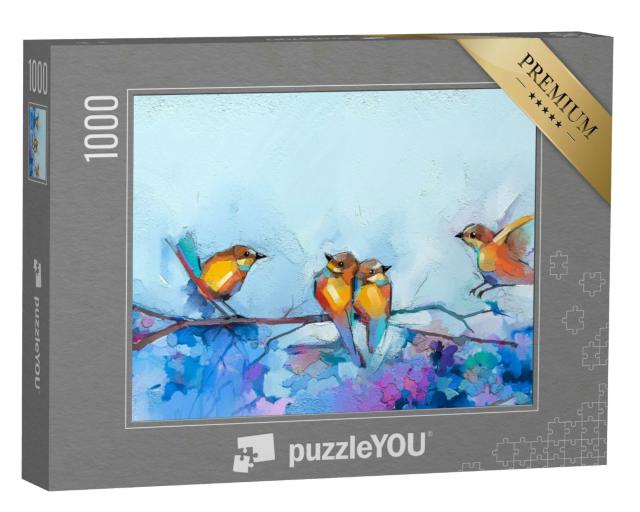 Puzzle 1000 Teile „Vögel im Frühling“