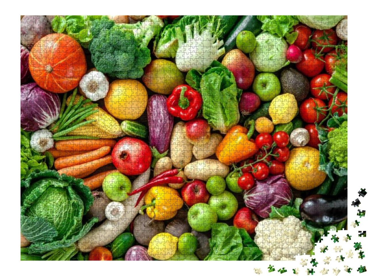Puzzle 2000 Teile „Sortiment von frischem Obst und Gemüse“