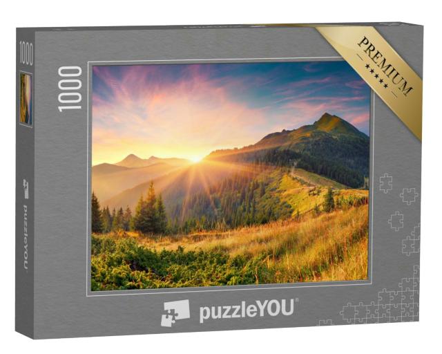 Puzzle 1000 Teile „Atemberaubender Sonnenaufgang in den Karpaten“