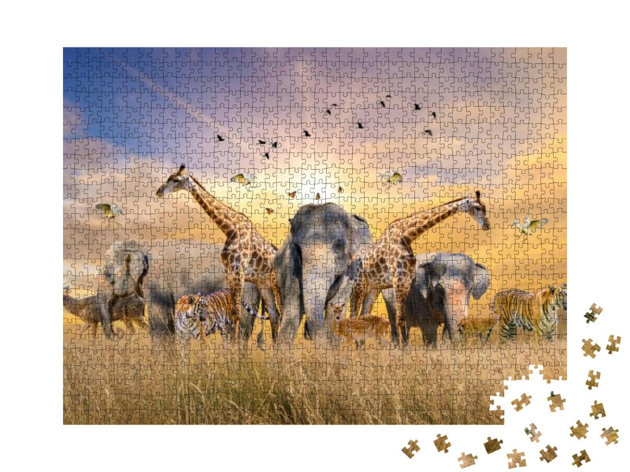 Puzzle 1000 Teile „Wilde Tiere der Wüste“