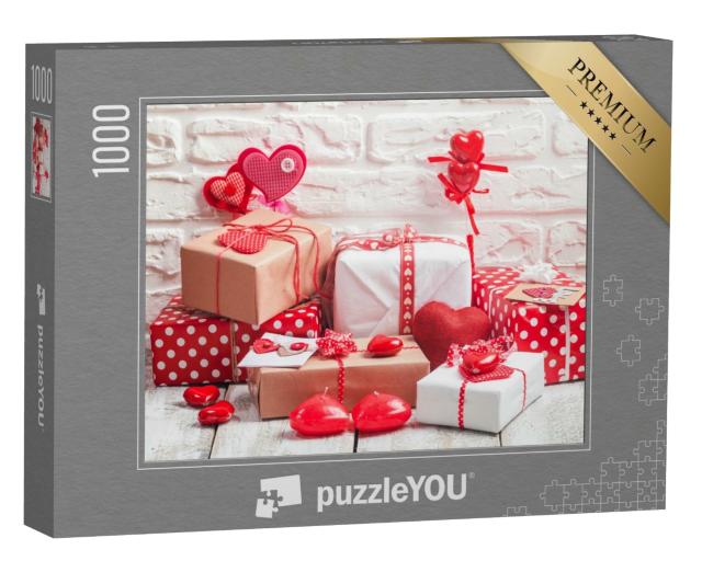Puzzle 1000 Teile „Valentinstag: Geschenke und Herzen“