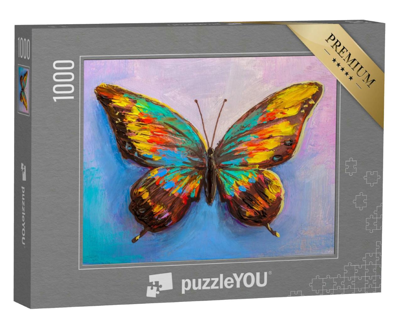 Puzzle 1000 Teile „Ölgemälde, schöner Schmetterling“