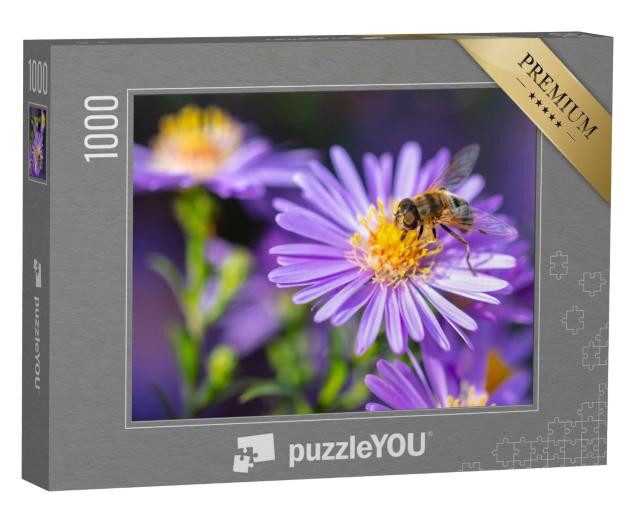 Puzzle 1000 Teile „Biene auf einer violetten Blüte“