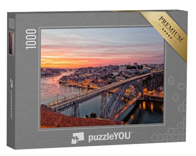 Puzzle 1000 Teile „Abendliche Luis I Brücke, Porto, Portugal“
