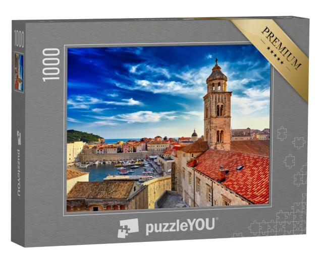 Puzzle 1000 Teile „Altstadt von Dubrovnik im Sonnenuntergang, Kroatien“