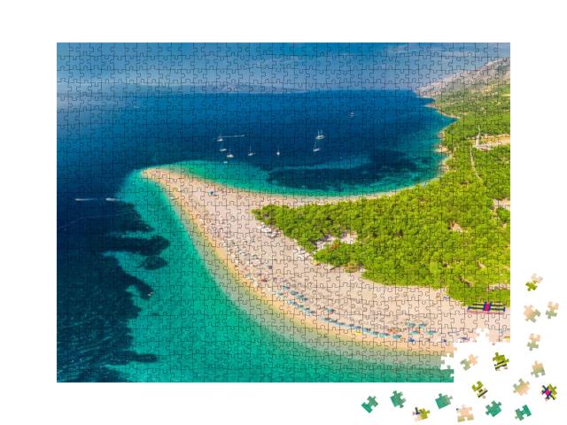 Puzzle 1000 Teile „Berühmter Strand Zlatni rat, Insel Brac, Kroatien“