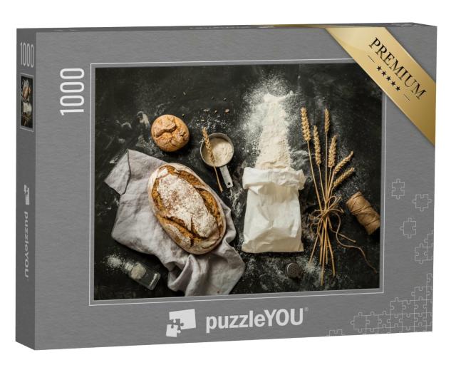 Puzzle 1000 Teile „Rustikales Brot und Mehl“