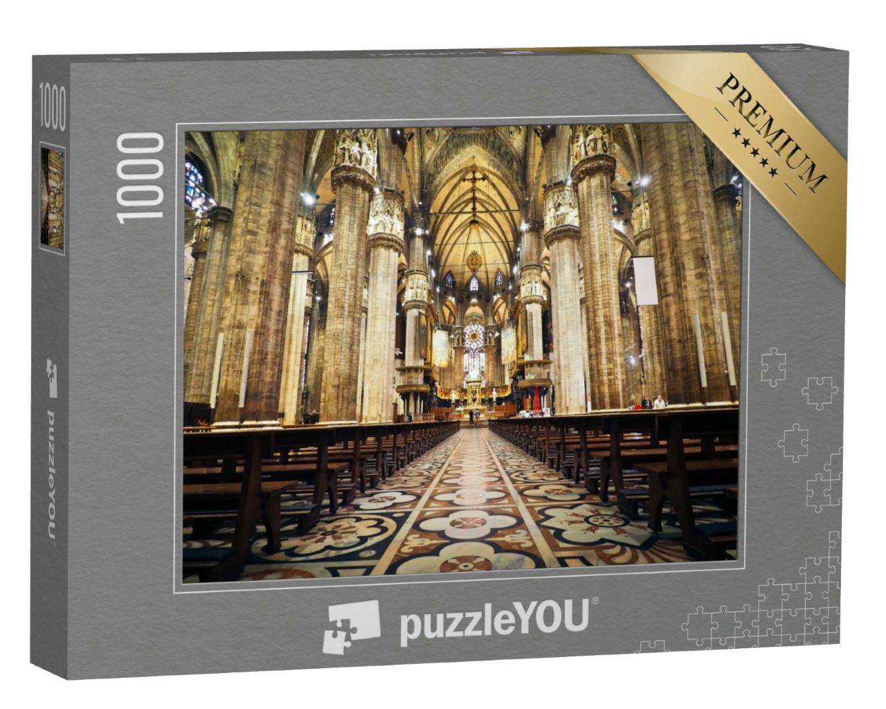 Puzzle 1000 Teile „Eine Kirche von innen mit Blick auf den Altar“