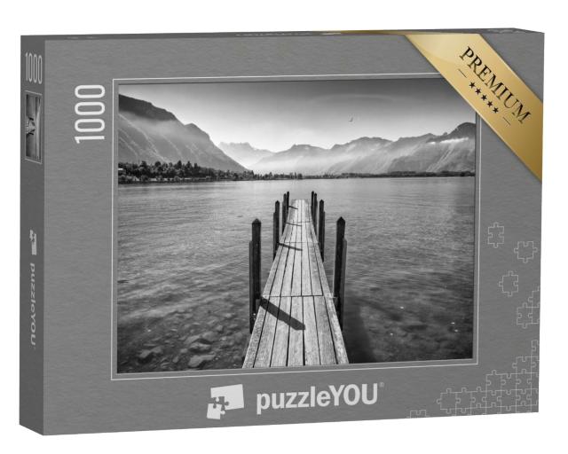 Puzzle 1000 Teile „Idyllischer Bootssteg am Genfer See, Schweiz “