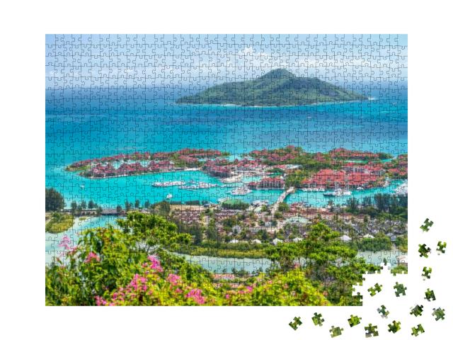 Puzzle 1000 Teile „Rote Dächer von Eden Island, Seychellen“