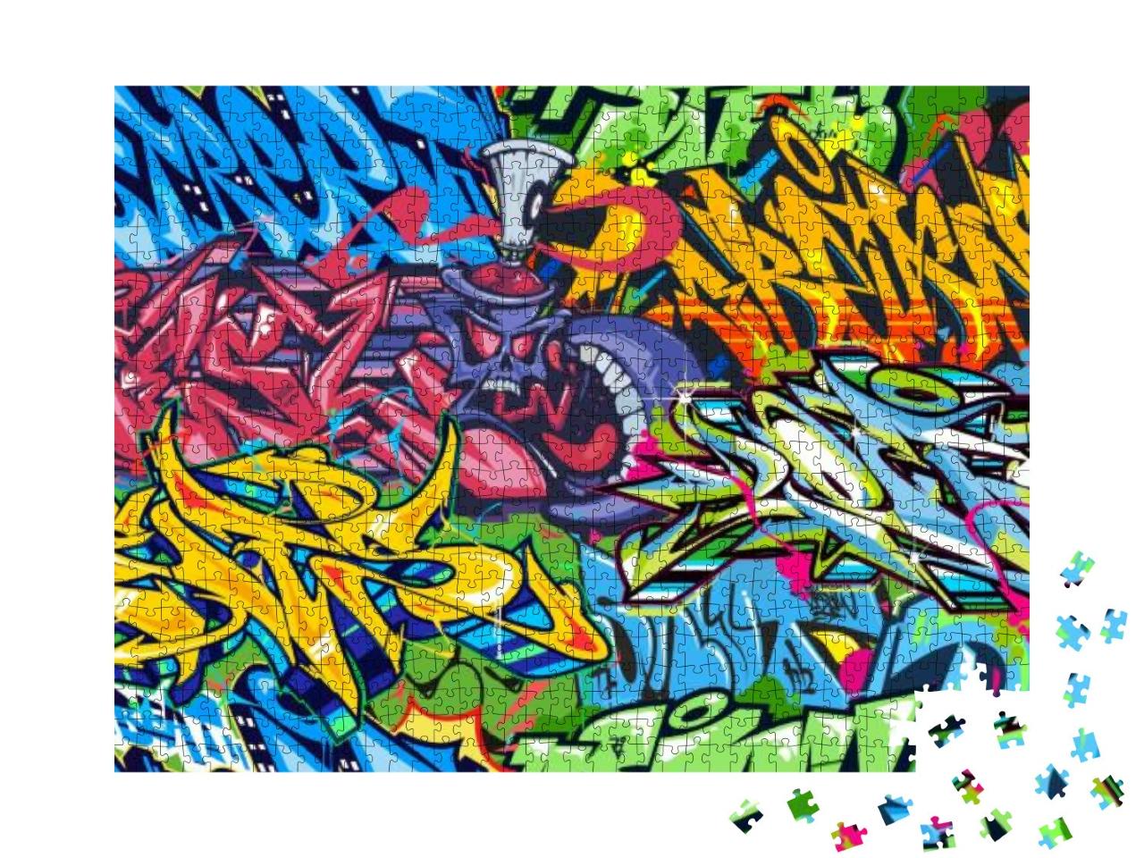 Puzzle 1000 Teile „Abstrakte bunte Graffiti Street Art“