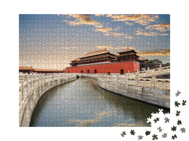 Puzzle 1000 Teile „Goldene Wasserbrücke im Sonnenuntergang, Peking“