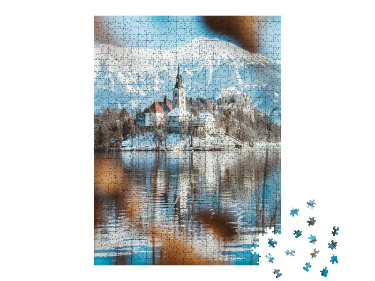 Puzzle 1000 Teile „Blick auf Bled, Blejski otok, Slowenien“