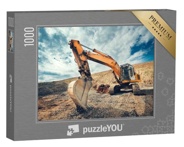 Puzzle 1000 Teile „Nahaufnahme eines Industriebaggers auf einer Baustelle“