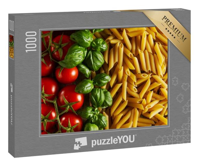 Puzzle 1000 Teile „Pasta, Tomaten und Basilikum“