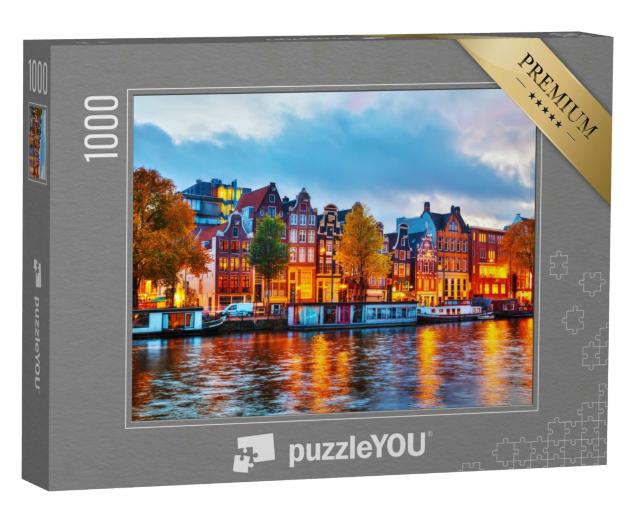Puzzle 1000 Teile „Amsterdam im Sonnenuntergang, Niederlande“