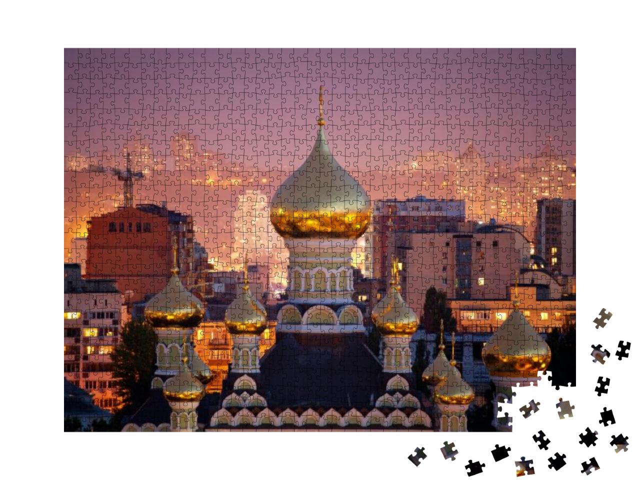 Puzzle 1000 Teile „St. Nikolaus-Kathedrale im Pokrowsky-Kloster in Kiew, Ukraine“