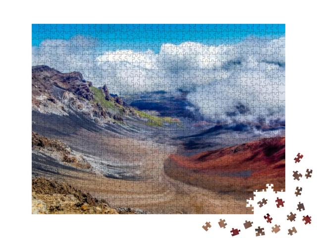 Puzzle 1000 Teile „Vulkankrater im Haleakala National Park auf der Insel Maui, Hawaii“