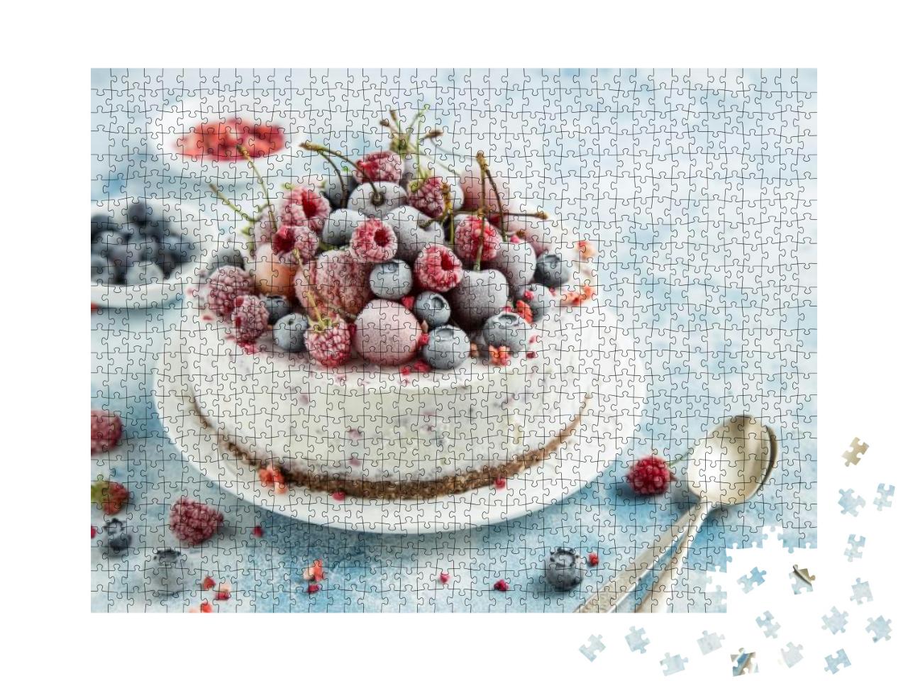 Puzzle 1000 Teile „Köstliche Eistorte mit gefrorenen Beeren“