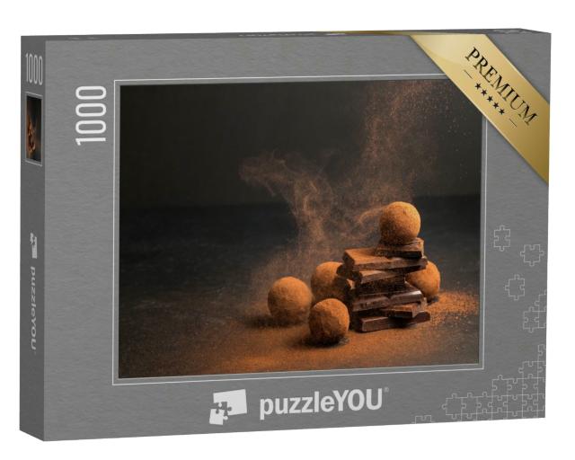 Puzzle 1000 Teile „Schokoladentrüffel im Kakaopulver-Staub“