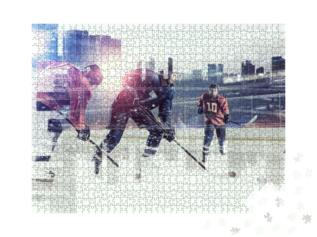 Puzzle 1000 Teile „Eishockeyspieler auf dem Eis“