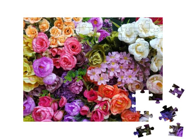 Puzzle 100 Teile „Ein wunderschönes Blütenmeer“
