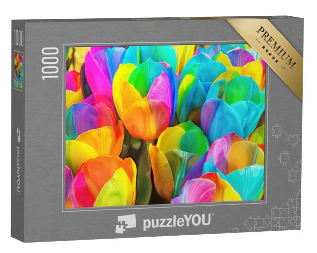 Puzzle 1000 Teile „Regenbogentulpen“