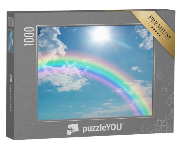Puzzle 1000 Teile „Regenbogen am strahlendem Himmel“
