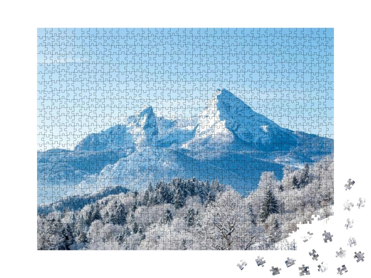 Puzzle 1000 Teile „Aussicht auf den berühmten Watzmann, Bayern“
