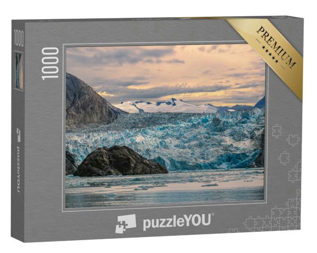 Puzzle 1000 Teile „Sonnenuntergang am Sawyer Gletscher, Alaska“