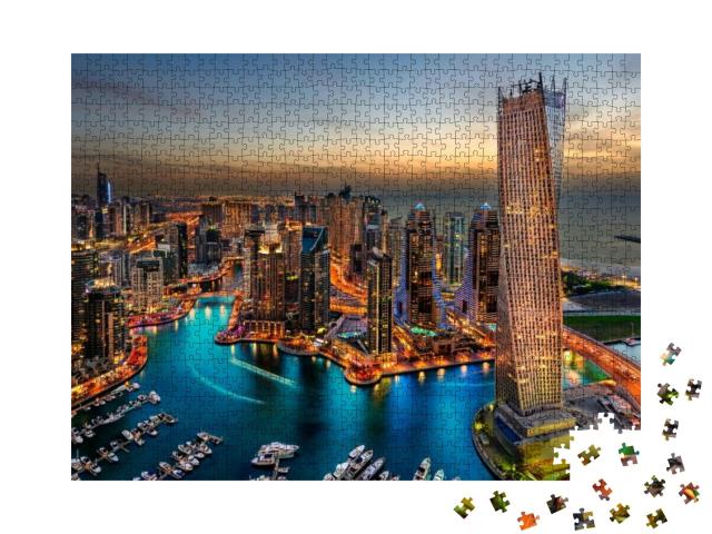 Puzzle 1000 Teile „Die Schönheit des Hafens nur von oben“